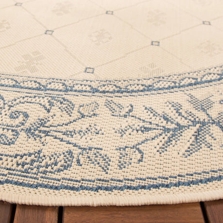 Safavieh Courtyard 5'-3" x 5'-3" Rug in Natural / Blue