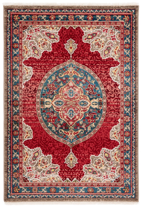 Safavieh Kashan 3'-3" x 4'-10" Rug in Red / Blue
