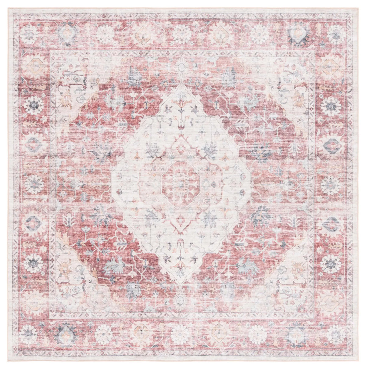 Safavieh Arizona 6'-0" x 6'-0" Rug in Light Red / Beige