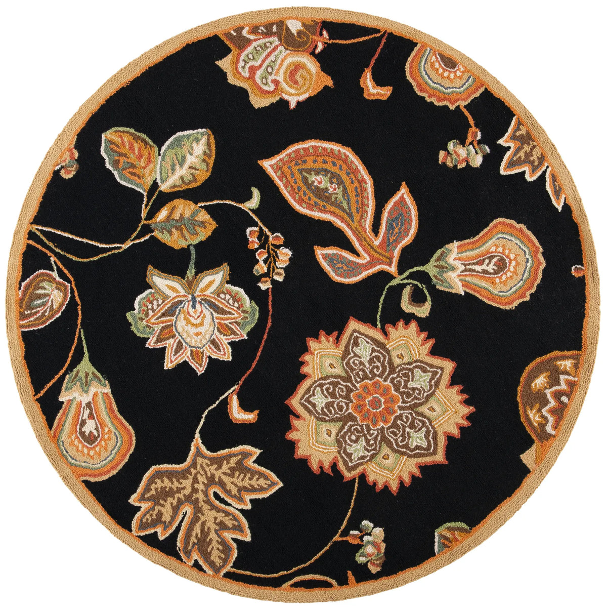 Safavieh Chelsea 5'-6" x 5'-6" Rug in Black / Orange
