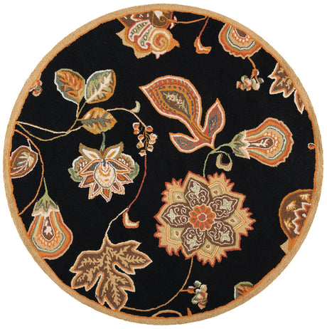 Safavieh Chelsea 5'-6" x 5'-6" Rug in Black / Orange