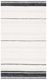 Safavieh Striped Kilim 4'-0" x 6'-0" Rug in Ivory / Black
