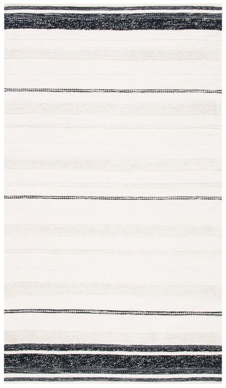 Safavieh Striped Kilim 4'-0" x 6'-0" Rug in Ivory / Black
