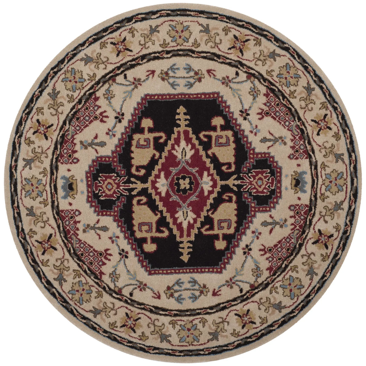 Safavieh Bellagio 5'-0" x 5'-0" Rug in Beige / Black
