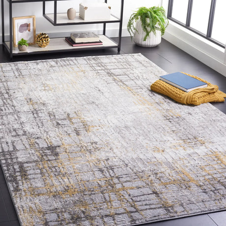 Safavieh Meadow 500 4'-0" x 6'-0" Rug in Light Grey / Gold