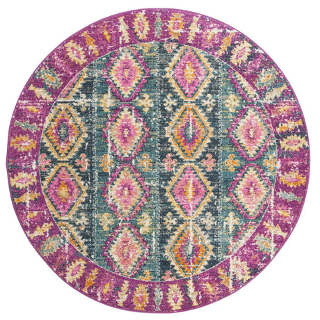 Safavieh Madison 6'-7" x 6'-7" Rug in Fuchsia / Blue