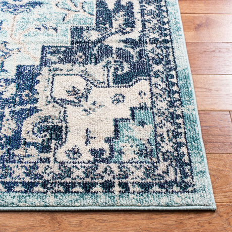 Safavieh Madison 4'-0" x 6'-0" Rug in Teal / Navy