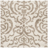 Safavieh Florida Shag 4'-0" x 4'-0" Rug in Cream / Beige