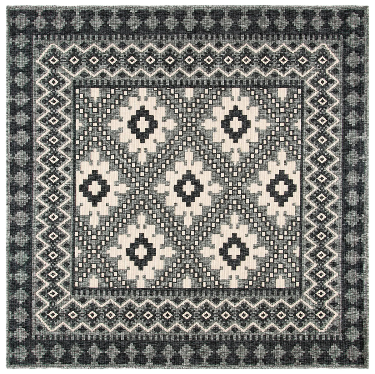 Safavieh Veranda 6'-7" x 6'-7" Rug in Ivory / Charcoal