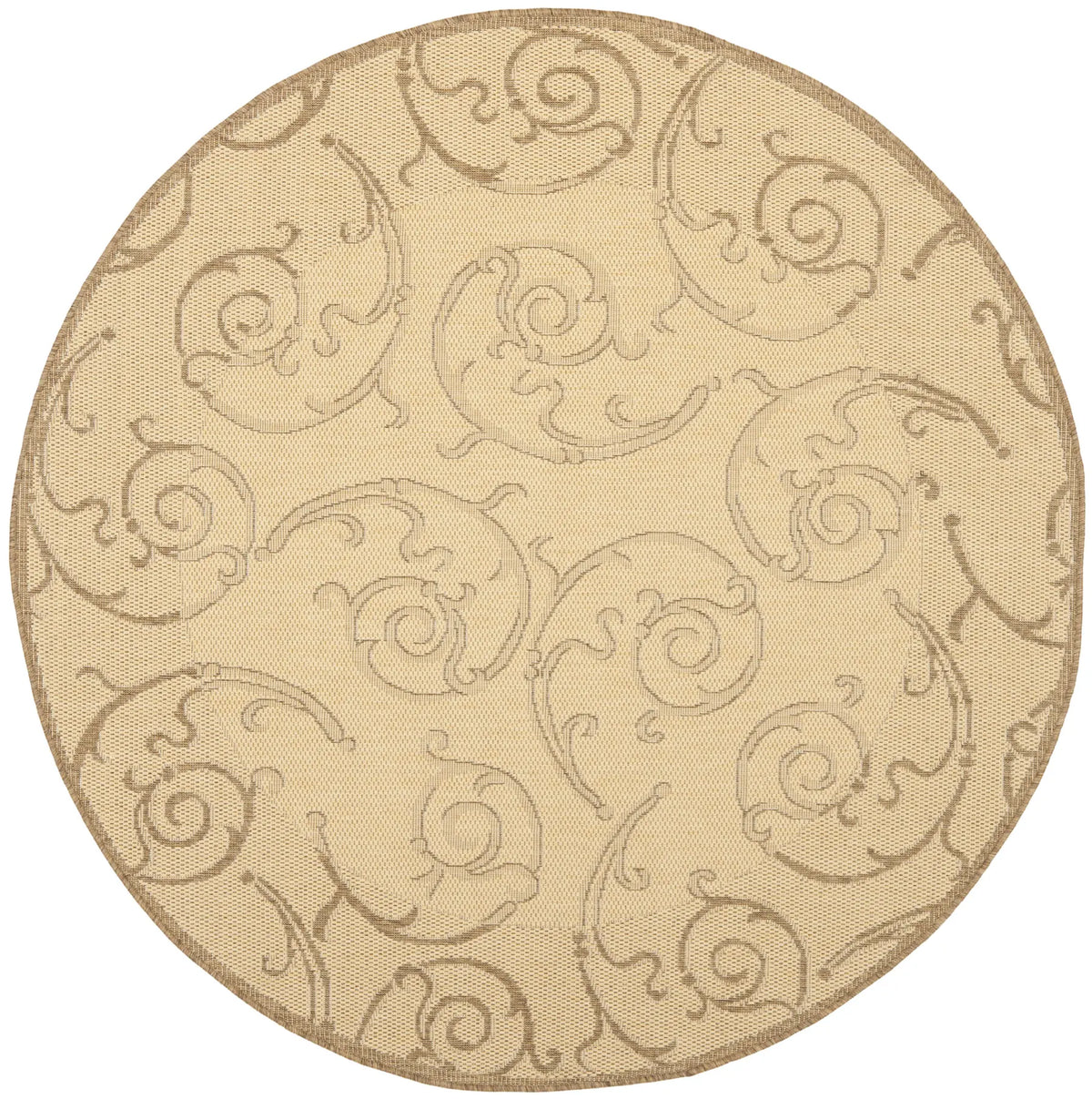 Safavieh Courtyard 5'-3" x 5'-3" Rug in Natural / Brown