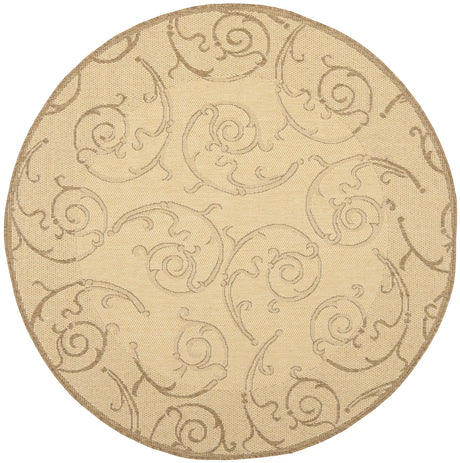 Safavieh Courtyard 5'-3" x 5'-3" Rug in Natural / Brown