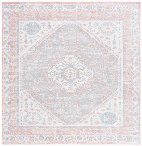 Safavieh Bayside 6'-7" x 6'-7" Rug in Ivory / Blue Pink