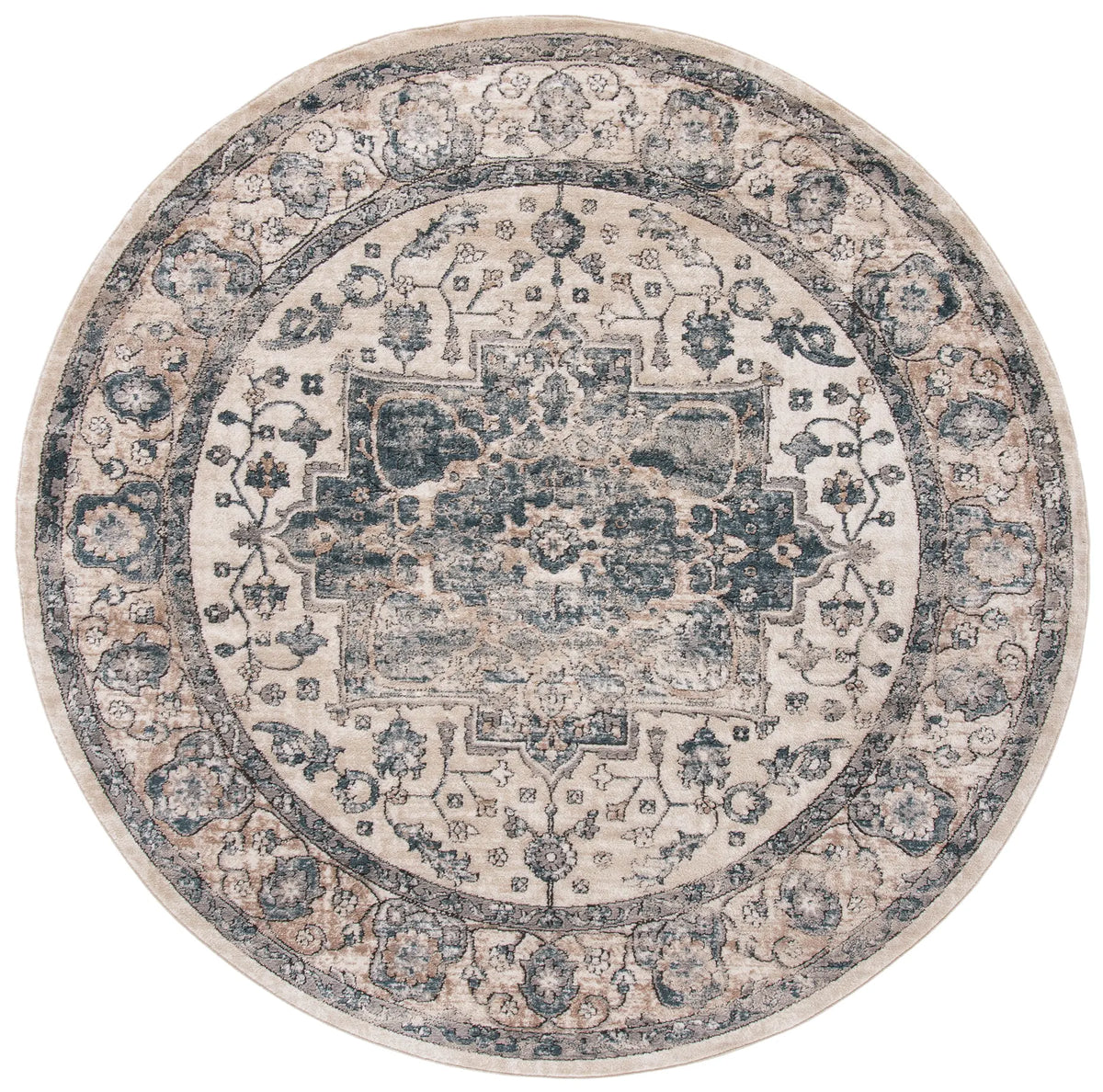 Safavieh Martha Stewart 6'-7" x 6'-7" Rug in Ivory / Blue