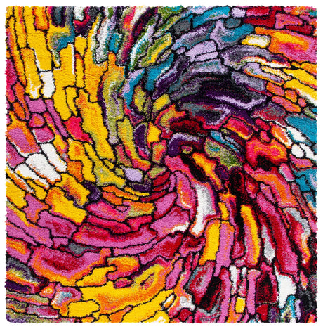 Safavieh Fiesta Shag 6'-7" x 6'-7" Rug in Multi