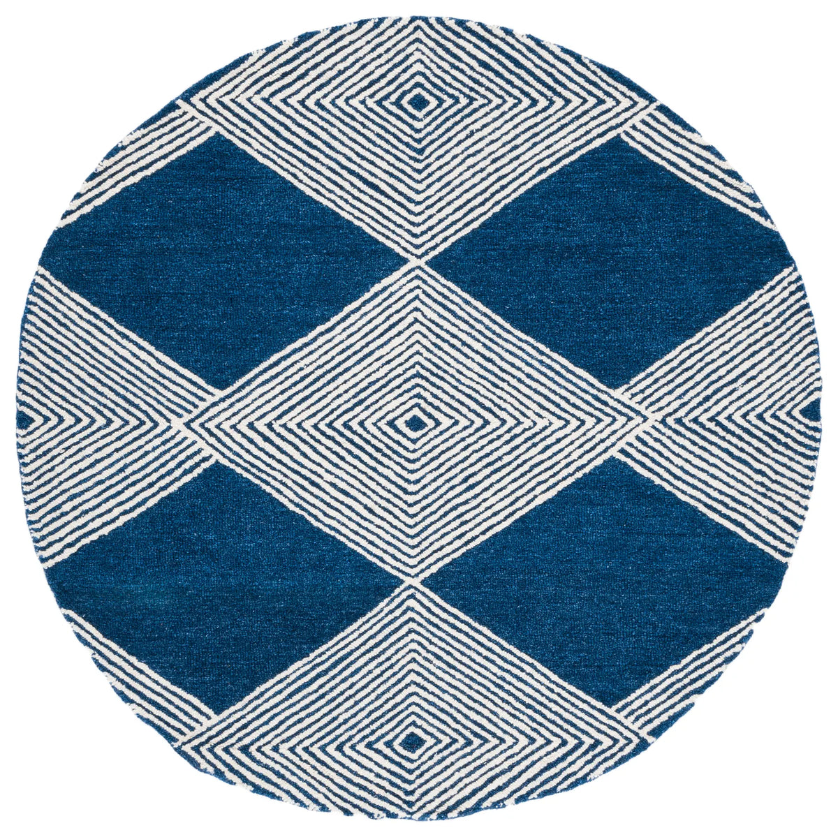 Safavieh Micro-Loop 5'-0" x 5'-0" Rug in Navy / Ivory