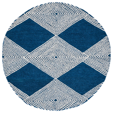 Safavieh Micro-Loop 5'-0" x 5'-0" Rug in Navy / Ivory
