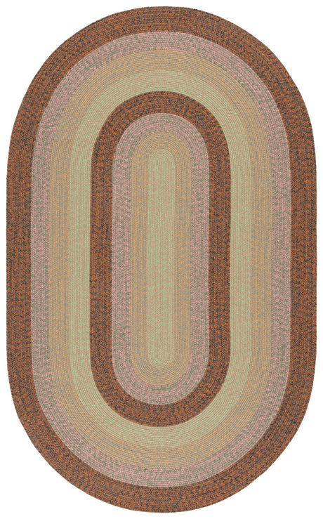 Safavieh Braided 5'-0" x 8'-0" Rug in Dark Brown / Light Green