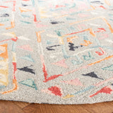 Safavieh Micro-Loop 5'-0" x 5'-0" Rug in Grey / Pink