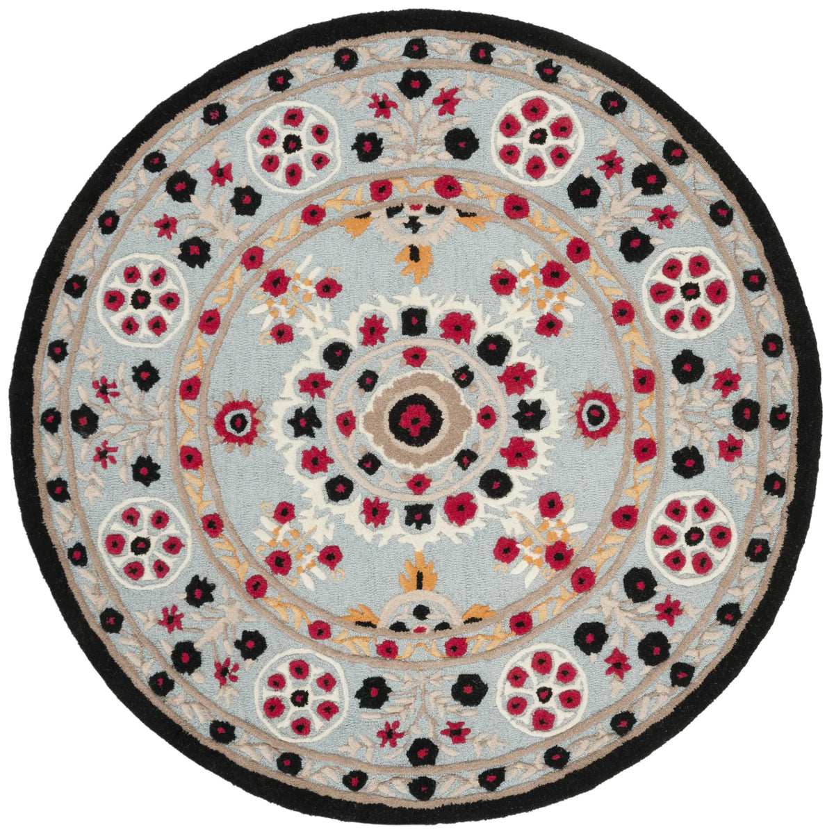 Safavieh Bellagio 5'-0" x 5'-0" Rug in Light Blue / Black