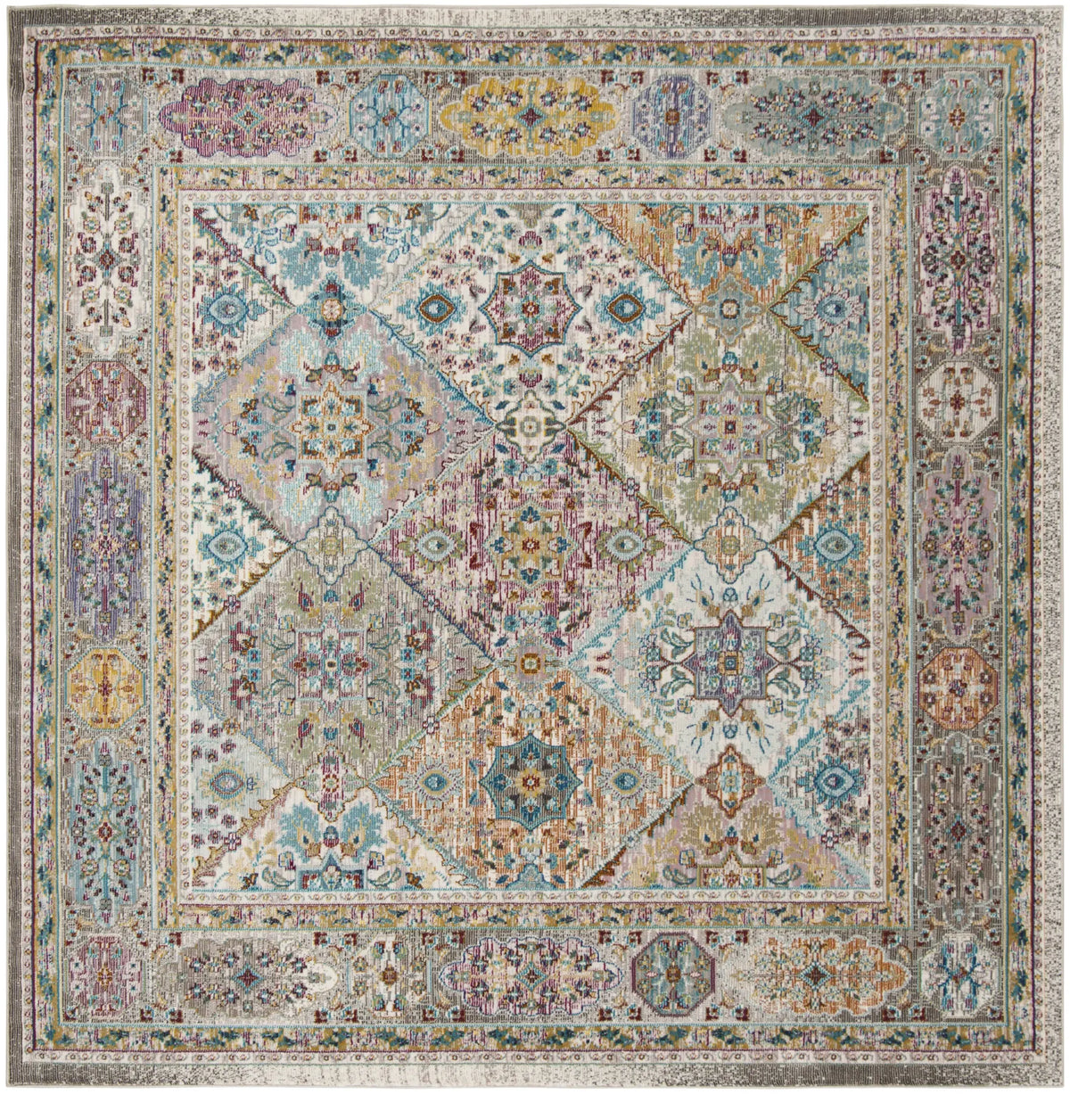 Safavieh Aria 6'-5" x 6'-5" Rug in Cream / Multi