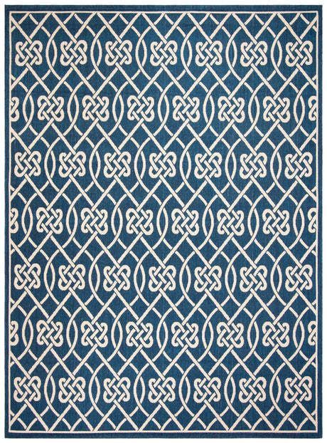 Safavieh Courtyard 6'-7" x 9'-6" Rug in Navy / Light Beige