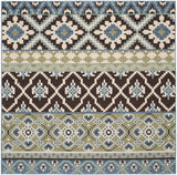 Safavieh Veranda 6'-7" x 6'-7" Rug in Chocolate / Blue