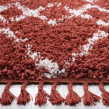 Safavieh Pro Lux Shag 400 4'-0" x 6'-0" Rug in Rust / Creme