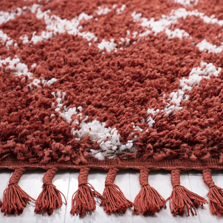 Safavieh Pro Lux Shag 400 4'-0" x 6'-0" Rug in Rust / Creme