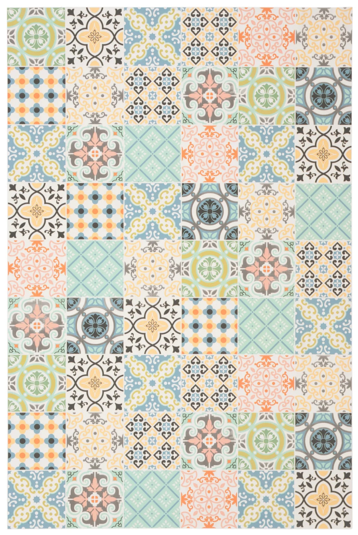 Safavieh Vinyl Floor 3'-3" x 5'-0" Rug in Blue / Yellow