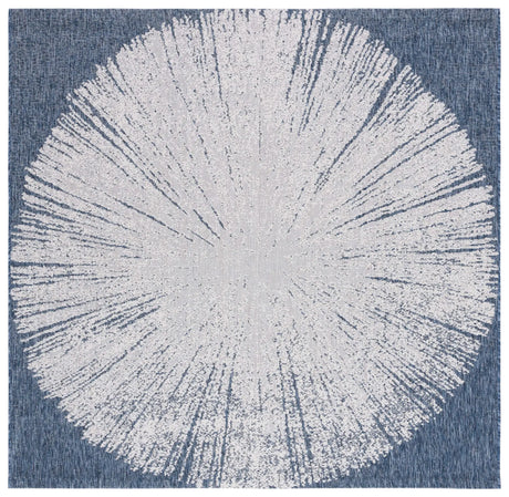 Safavieh Courtyard 6'-7" x 6'-7" Rug in Beige / Navy