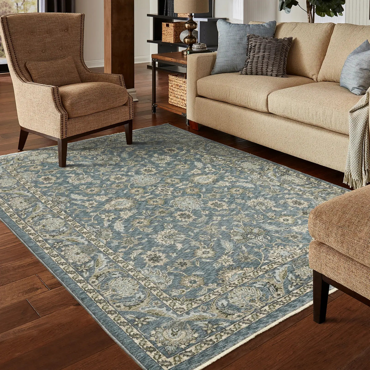 Oriental Weavers Sphinx Aberdeen 070H1 Blue/ Beige Rug - room scene
