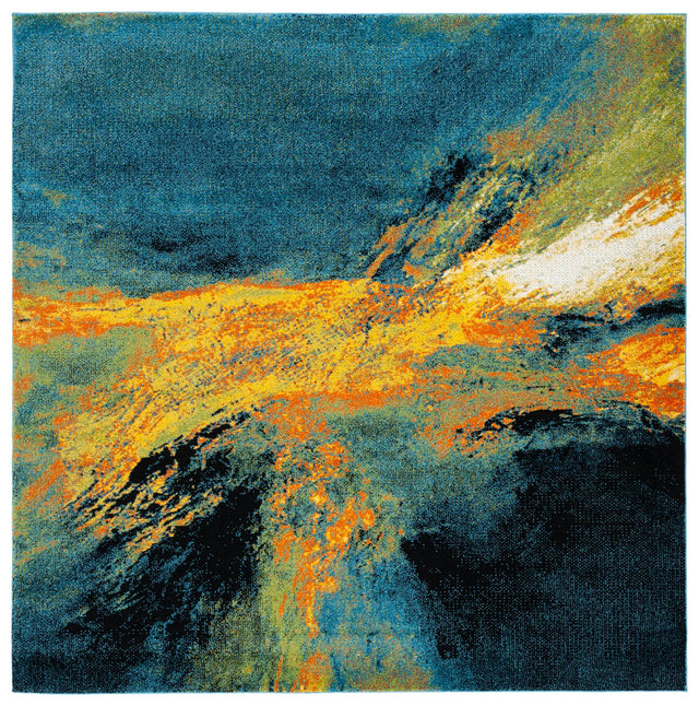 Safavieh Galaxy 6'-7" x 6'-7" Rug in Blue / Yellow