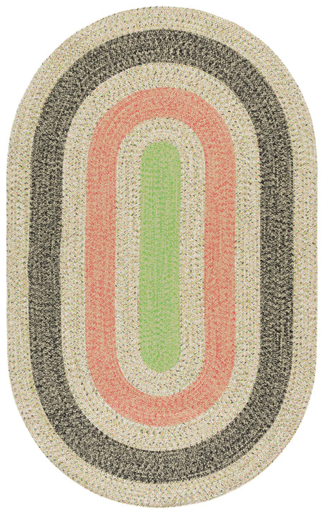 Safavieh Braided 5'-0" x 8'-0" Rug in Black / Light Green