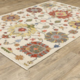 Oriental Weavers Lucca 8111W Ivory/ Multi Rug - angle detail