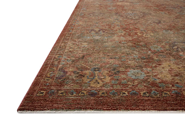 Loloi Winchester WNC-01 Traditional Power Loomed Rust, Multi Rug - rug corner