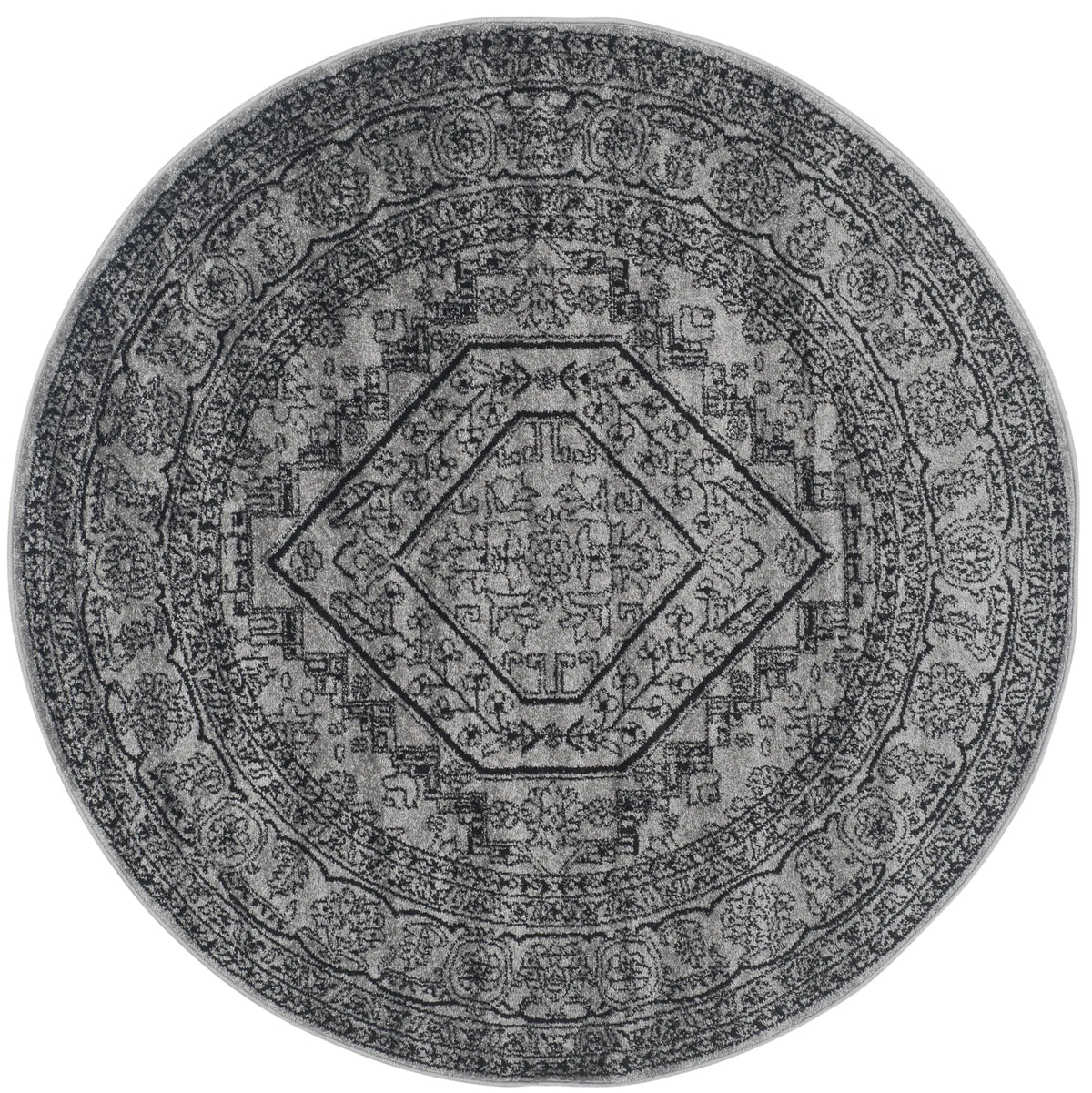 Safavieh Adirondack 6'-0" x 6'-0" Rug in Silver / Black