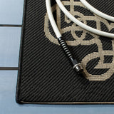 Safavieh Courtyard 4'-0" x 5'-7" Rug in Black / Creme