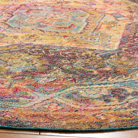 Safavieh Crystal 7'-0" x 7'-0" Rug in Teal / Rose