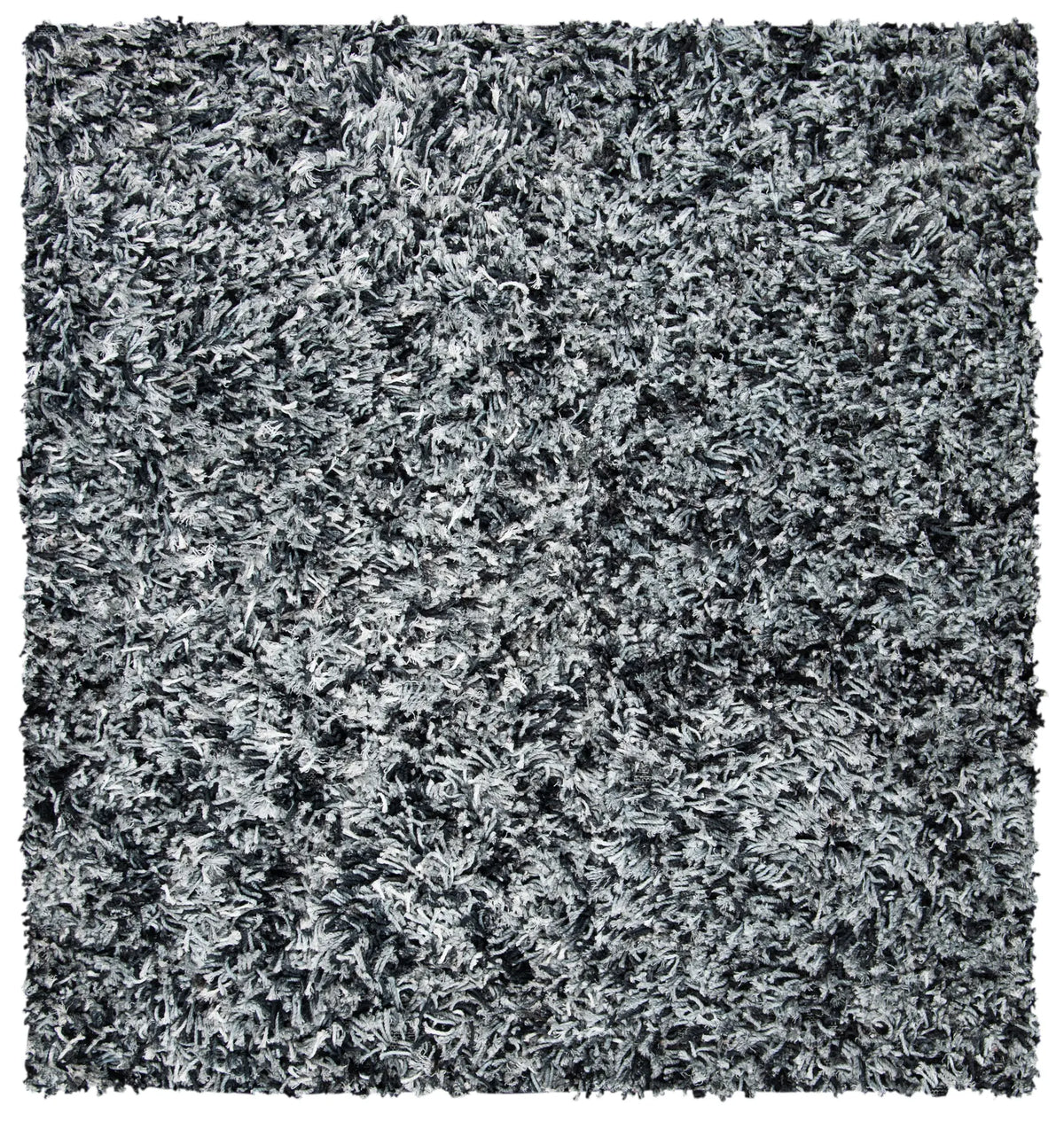 Safavieh Rio Shag 6'-0" x 6'-0" Rug in Black / Ivory
