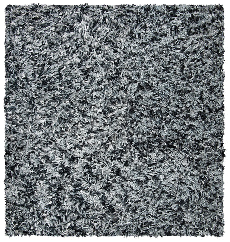 Safavieh Rio Shag 6'-0" x 6'-0" Rug in Black / Ivory