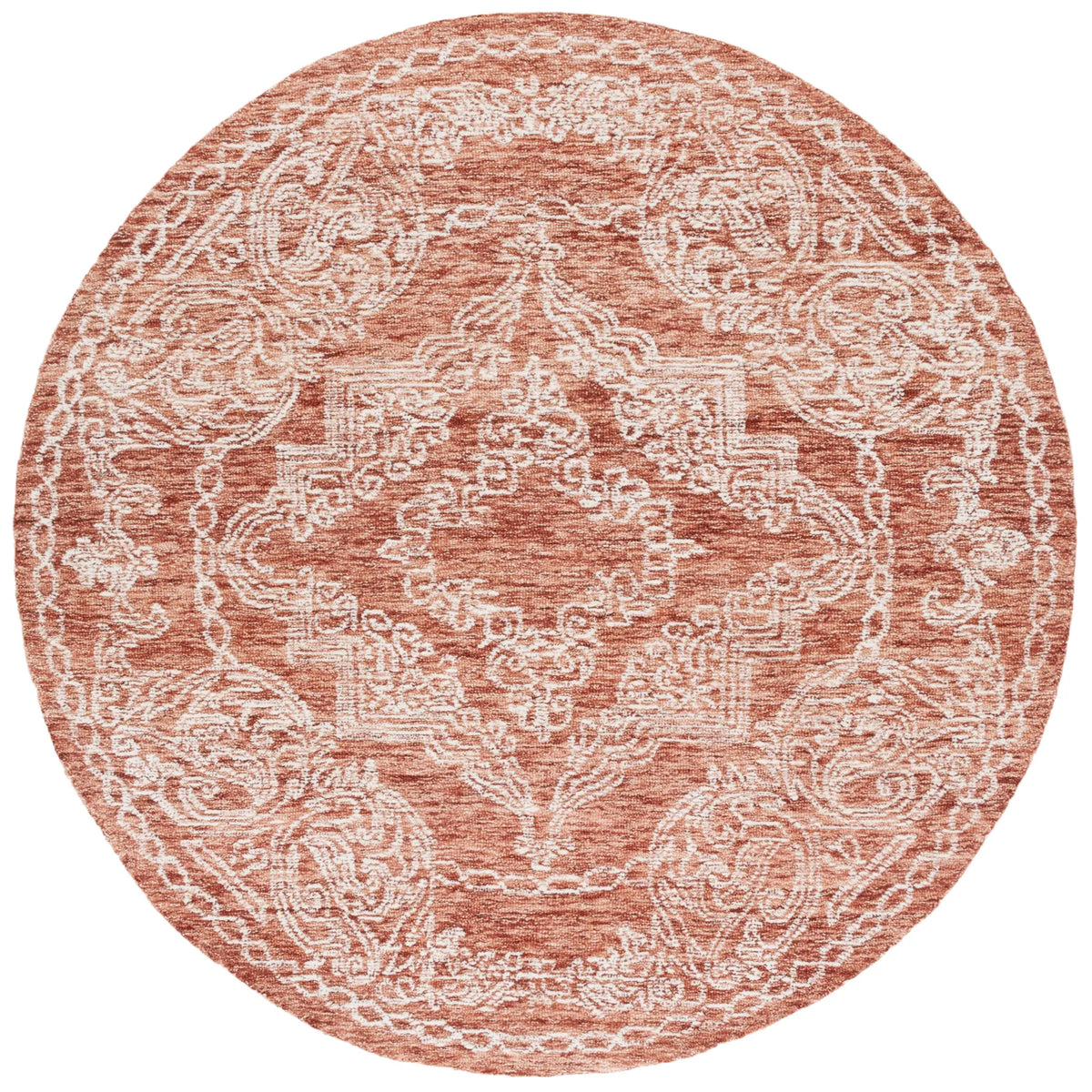 Safavieh Metro 6'-0" x 6'-0" Rug in Rust / Ivory