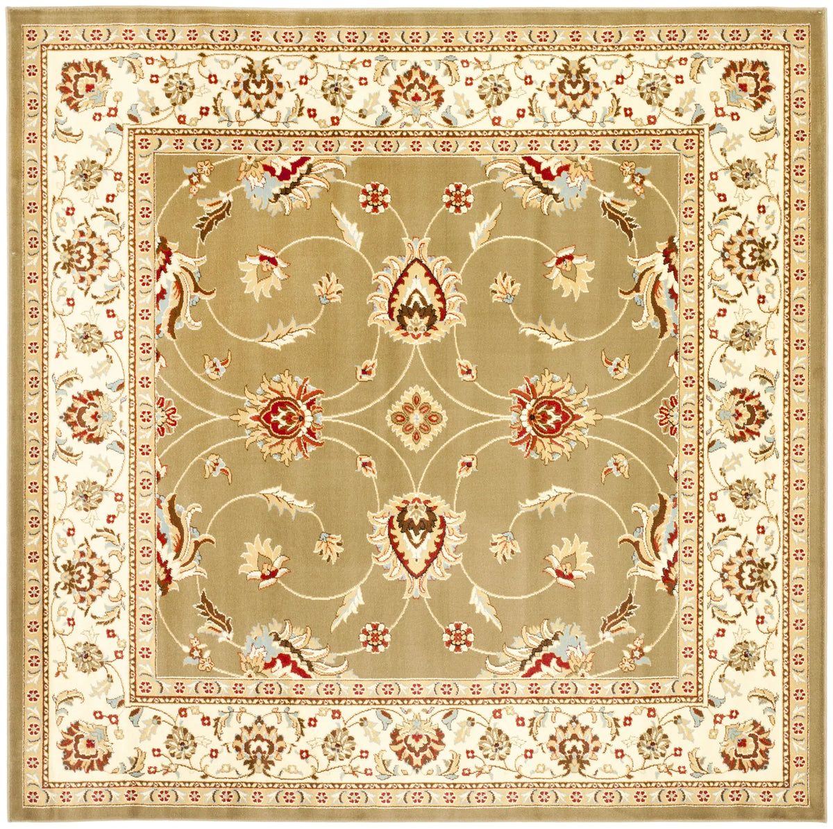 Safavieh Lyndhurst 6'-7" x 6'-7" Rug in Green / Ivory