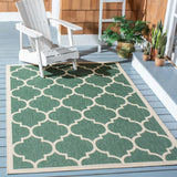 Safavieh Courtyard 4'-0" x 5'-7" Rug in Dark Green / Beige