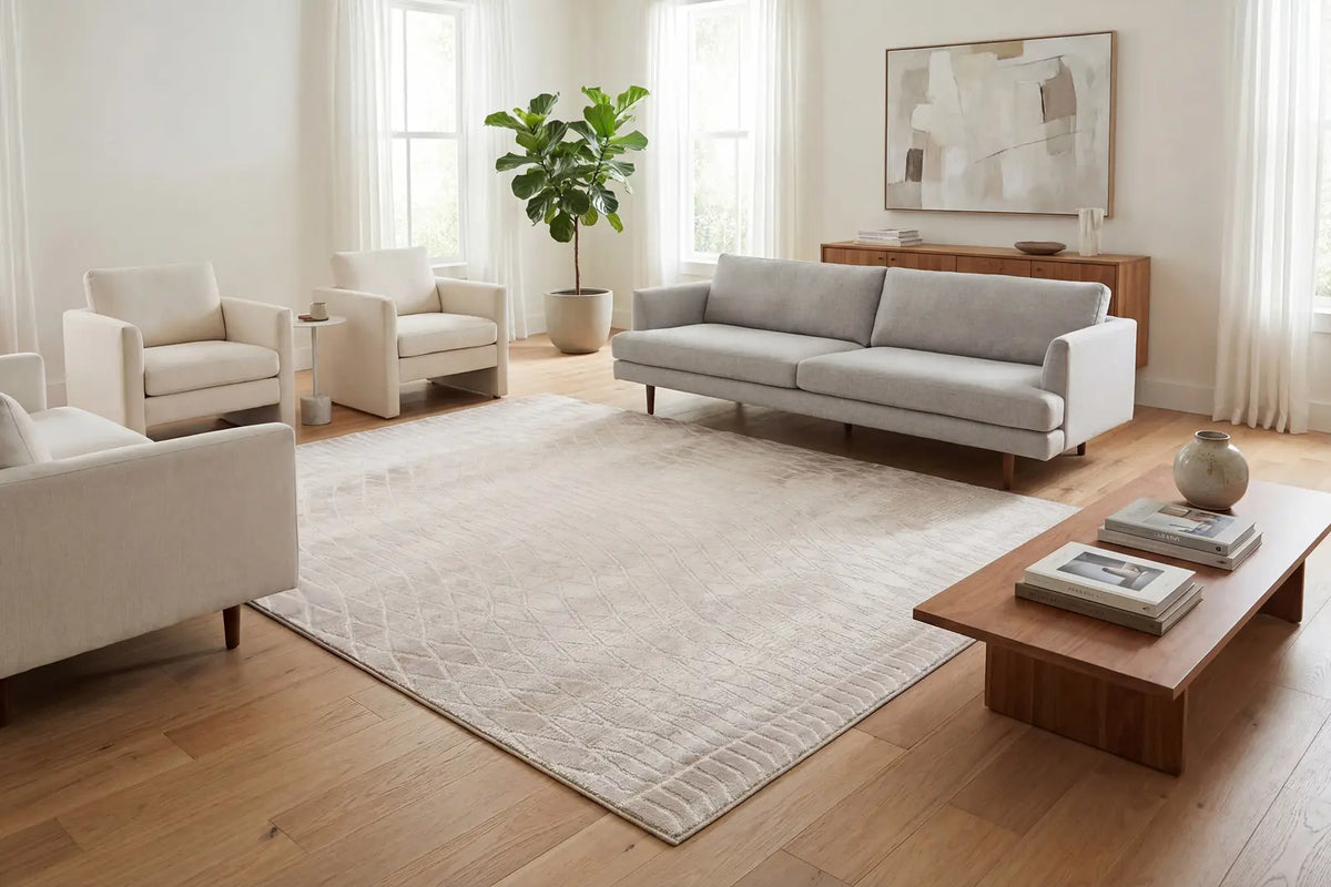 Dynamic Rugs Lazer 12673 Power Loomed Modern Grey Rug - Room