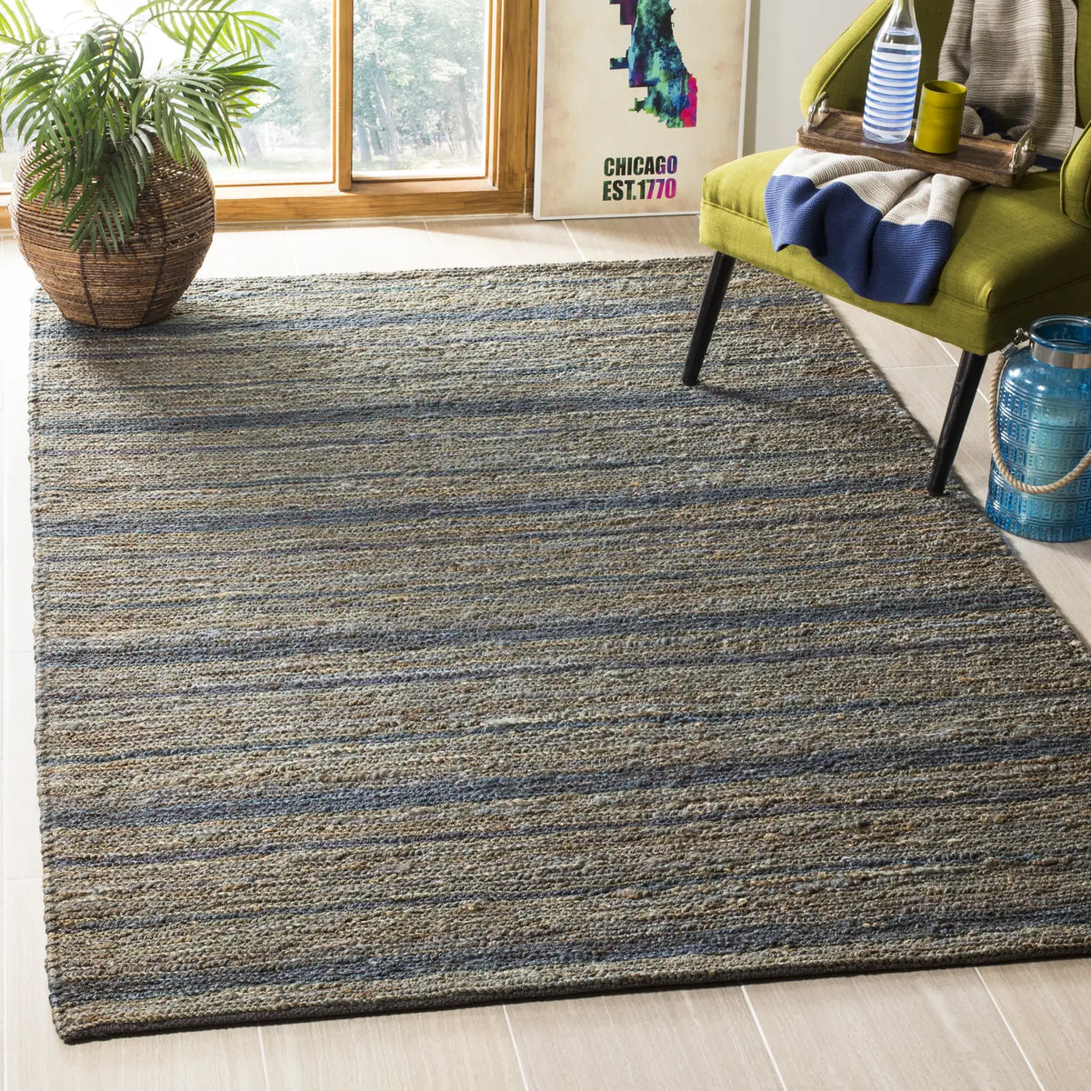 Safavieh Organic 4'-0" x 6'-0" Rug in Blue