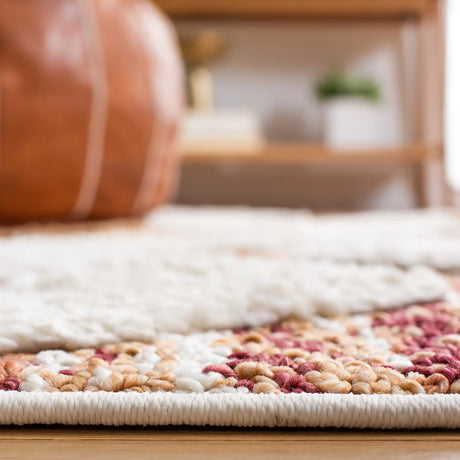 Safavieh Moroccan Tassel Shag 4'-0" x 6'-0" Rug in Rust / Ivory