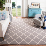 Safavieh Dhurries 10'-0" x 14'-0" Rug in Dark Grey / Ivory