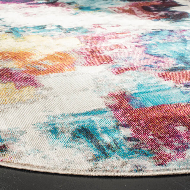 Safavieh Aria 6'-5" x 6'-5" Rug in Grey / Wine