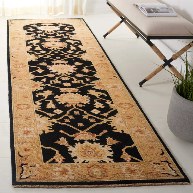 Safavieh Oushak 3'-0" x 10'-0" Rug in Black / Light Gold
