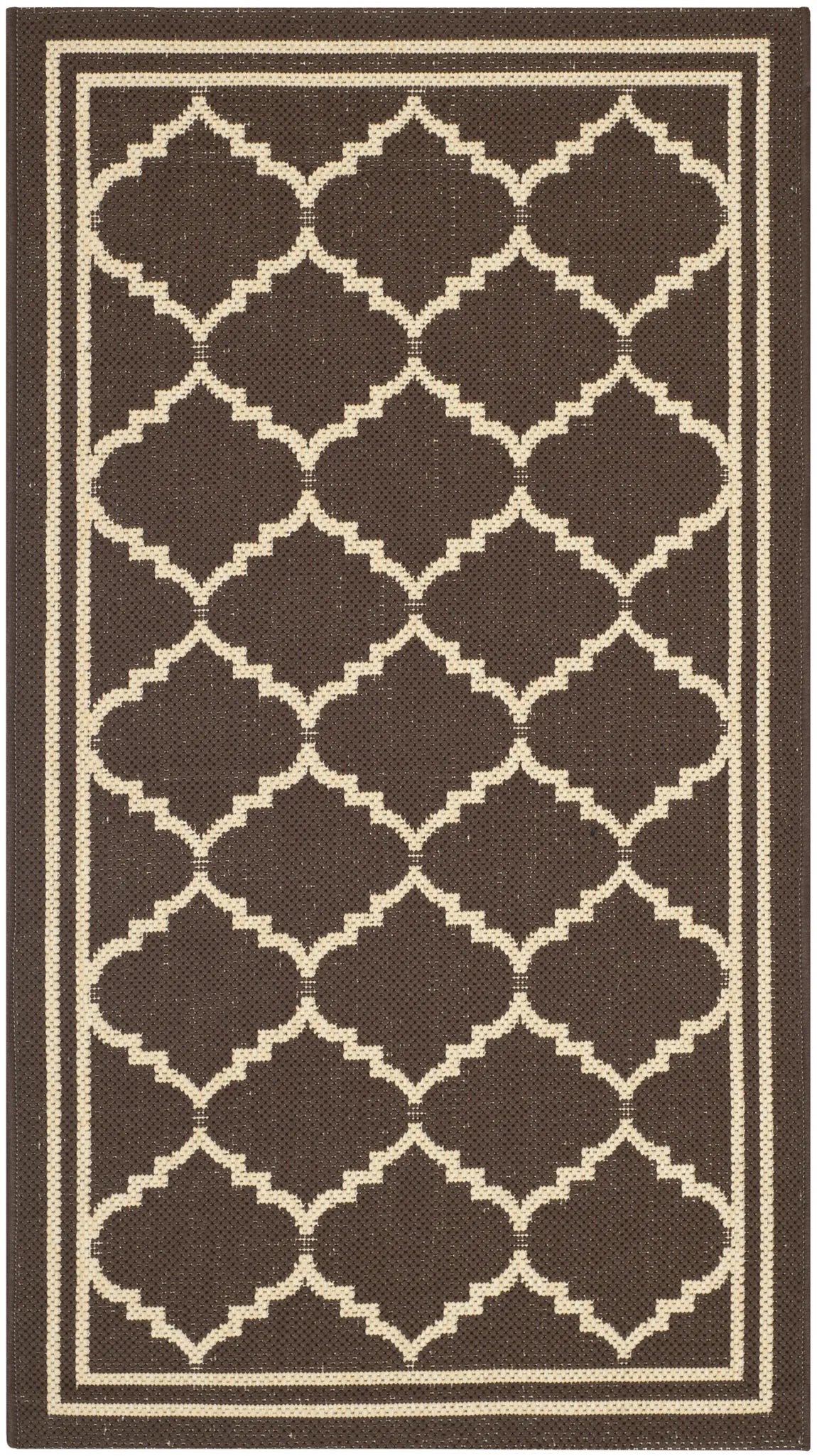 Safavieh Courtyard 2'-0" x 3'-7" Rug in Chocolate / Cream